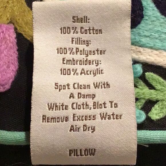 Pottery Barn Colorful Paisley Crewel Stitch Round Decor Toss Pillow - Picture 10 of 13